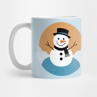 Cute little snowman wearing a top hat and scarf Mug